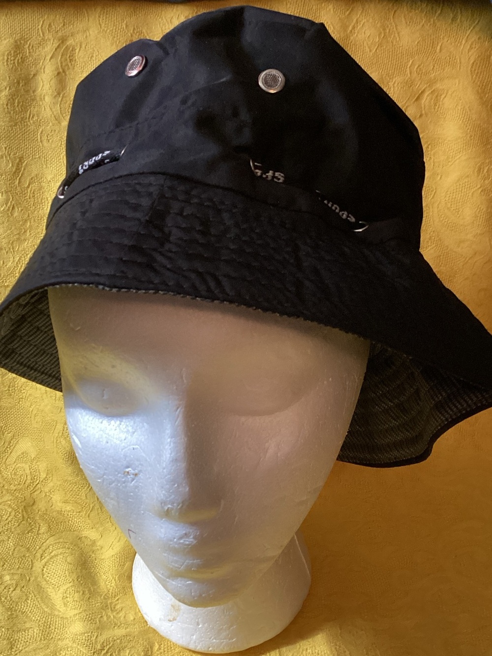 Women’s Black Bucket Rain Hat. Made by “Sport”. One Size.